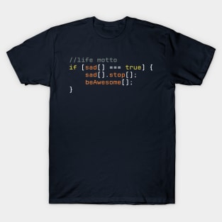 Barney Life Motto - Funny Programming Jokes T-Shirt